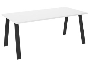 Dostawa 0 Zł! Solidny Stół Loft Kleo 185x90 Metalowe Nogi Blat Biały Mat