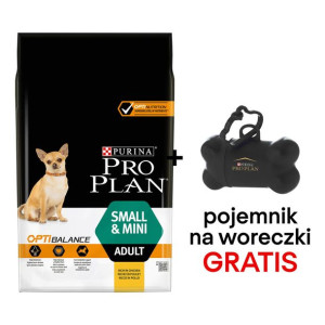 Purina Pro Plan Small & Mini Adult Optibalance, 7kg + Pojemnik na woreczki