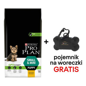 Purina Pro Plan Small & Mini Puppy Optistart, kurczak i ryż 7kg + Pojemnik