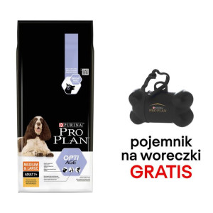 Purina Pro Plan Medium & Large Adult 7+ Optiage 14kg + Pojemnik na woreczki