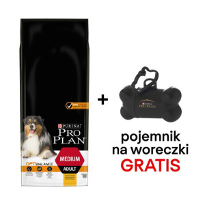 Purina Pro Plan Medium Adult Optibalance, kurczak i ryż 14kg + Pojemnik na
