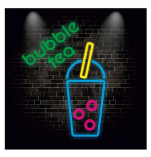 Bubble tea Napis NEONOWY led na płycie z plexi 8mm