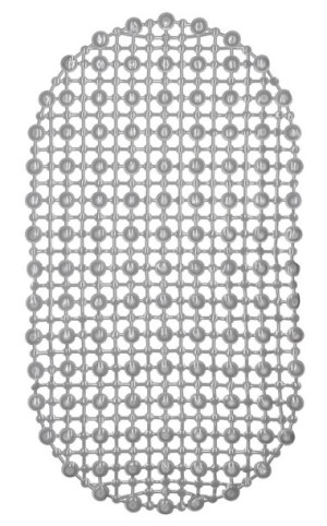 Mata łazienkowa antypoślizgowa owalna do wanny EVA 65 x 36,5 cm szara