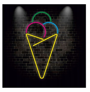Lody Ice Cream Napis NEONOWY led na płycie z plexi