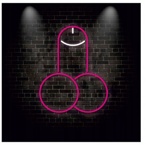 Penis Napis NEONOWY led na płycie z plexi 8mm