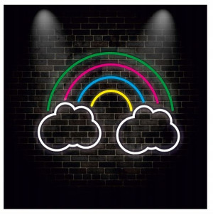 Tęcza Rainbow Napis NEONOWY led na płycie z plexi