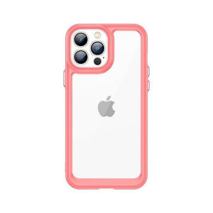 Etui Outer Braders sztywny pokrowiec z żelową ramką do iPhone 13 Pro czerwo