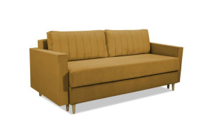 Musztardowa Kanapa BERG skandynawska sofa wersalka rozkładana
