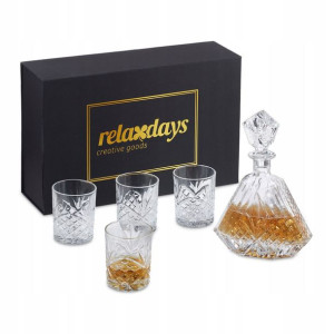 Karafka + 4 Szklanki Do Whisky Zestaw Prezent