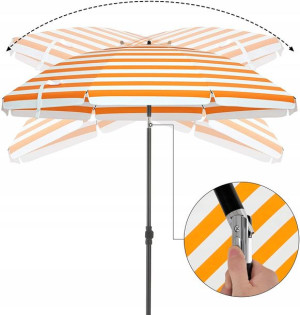 Parasol Ogrodowy Plażowy 200cm W Paski Składany