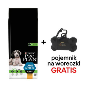 Purina Pro Plan Large Puppy Athletic Optistart, kurczak i ryż 12kg +Pojemni