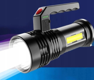 Latarka Ręczna Szperacz Led Cob Solar Akumulatory