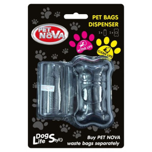 Pet Nova Dog Life Style Dyspenser Czarny na Worki Oraz Jedna Rolka 20 Sztuk