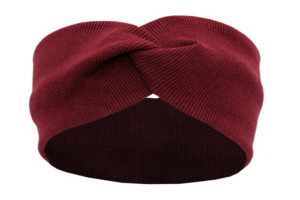 Opaska dziecięca turban na uszy bawełna bordo 40/48
