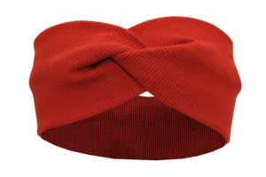Opaska dziecięca turban na uszy bawełna cegła 40/48