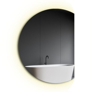 Lustro Okrągłe Led Ze Ścięciem Półokrągłe 80 Cm