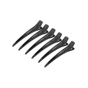 Klamry Fryzjerskie Do Włosów Carbon E-15 6 Szt. 11,5 Cm Czarne