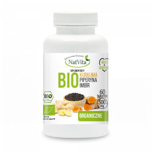 Bio Kurkuma + Bio Imbir + Bio Piperyna 60 tabletek NatVita