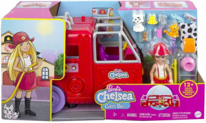 Barbie HCK73 Chelsea wóz strażacki z lalką