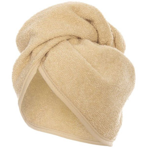 Frotte Ręcznik Do Włosów Turban Na Głowę Beżowy