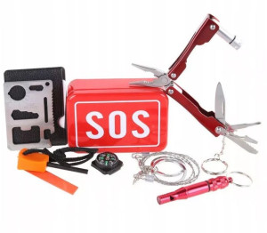Zestaw Survival Multitool Kompas Nóż Piła 6w1