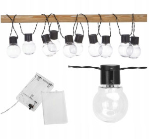 Girlanda Świetlna Lampki Na Baterie 10xled Żarówki
