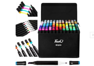 Markery Alkoholowe Pro Zestaw 80szt Touch + Torba