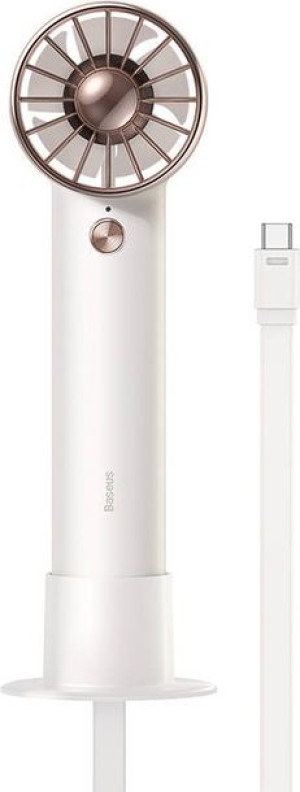 Przenośny wentylator ręczny Baseus Flyer Turbine + kabel USB-C (biały)