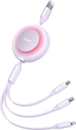 Kabel Baseus Bright Mirror 2 3w1 USB-A - microUSB + Lightning + USB-C 3.5A