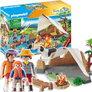 Playmobil Klocki Rodzina na Kempingu Zestaw Namiot Figurka Akcesoria 70743