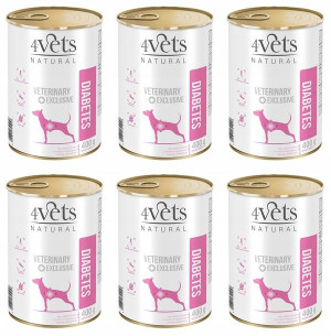 4Vets Natural Dog Diabetes Obesity 6 x 400 g