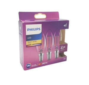 PHILIPS Żarówka LED Warm white E14 40W/2700 K 3szt