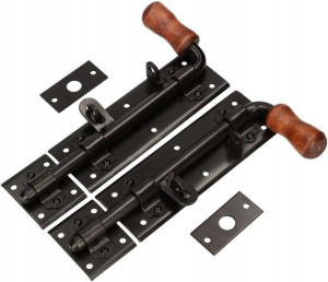 Zasuwa Rygiel Szeroki Czarny 280mm Kpl. Prawa Lewa