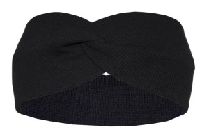 Opaska damska turban na uszy bawełna czarna 48/56