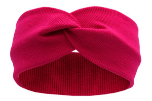 Opaska damska turban na uszy bawełna amarant 48/56