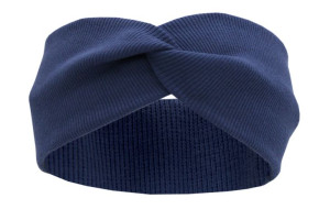 Opaska damska turban na uszy bawełna ciemny jeans 48/56