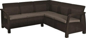 Narożna nowoczesna sofa CORFU RELAX - brązowe   sz