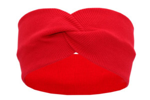 Opaska damska turban na uszy bawełna czerwona 48/56