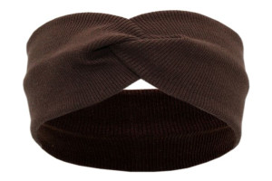 Opaska damska turban na uszy bawełna brąz 48/56