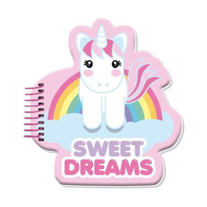 Notatnik notes w silikonowej oprawie, 3 wzory Jednorożec Sweet Dreams KL106