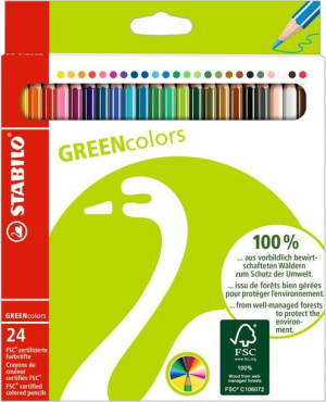 Kredka drewniana STABILO GREENcolors etui 24 szt. FSC 6019/2-24
