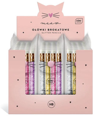 Ołówek mini brokatowy Glitter 4szt Interdruk p21 mix cena za 1 zestaw