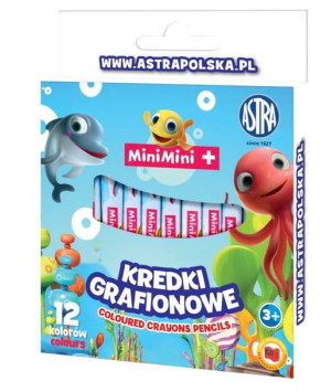 Kredki Mini Mini z glinki kaolinowej 12 kolorów 316121011 ASTRA