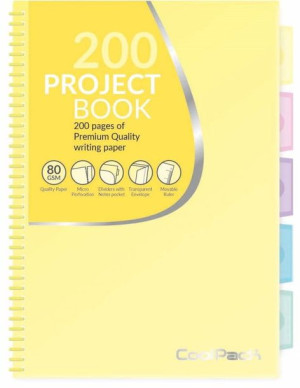 Kołozeszyt B5 100k PP Pastel żółty CoolPack 81360