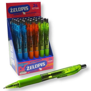 Długopis żelowy Semi gel 86076 p 24  niebieski mix