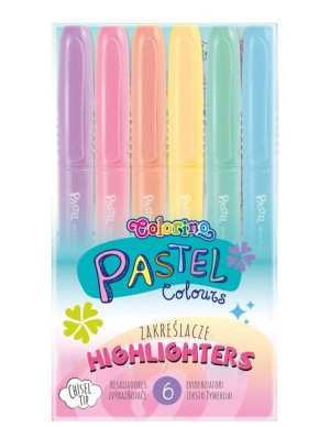 Zakreślacze 6 kolorów pastel Colorino Kids