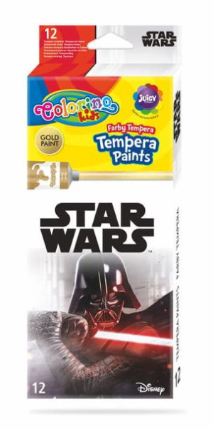 Farby tempera w tubach 12 kolorów Star Wars