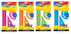 Zestaw geometryczny Flexi 15 cm 3 elementowy 4kol. Colorino Kids 91930 Cena