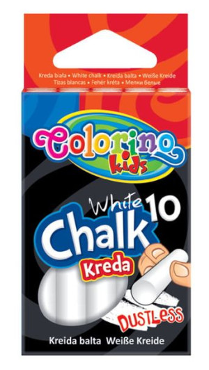 Kreda biała bezpyłowa 10 szt Colorino Kids