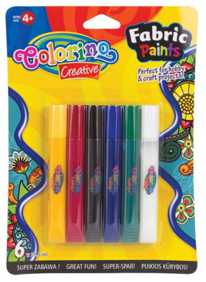 Farby do malowania tkanin 6 sztuk - Colorino Kids
